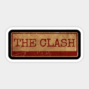 Aliska text red gold retro The Clash Sticker